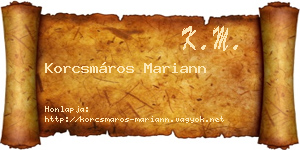 Korcsmáros Mariann névjegykártya